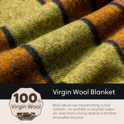 Molithe 100% Wool Blanket, 62" x 86", Warm, Thick, Washable, Military Wool Blanket, Great for Camping, Outdoors, Sporting Events, Survival Kits