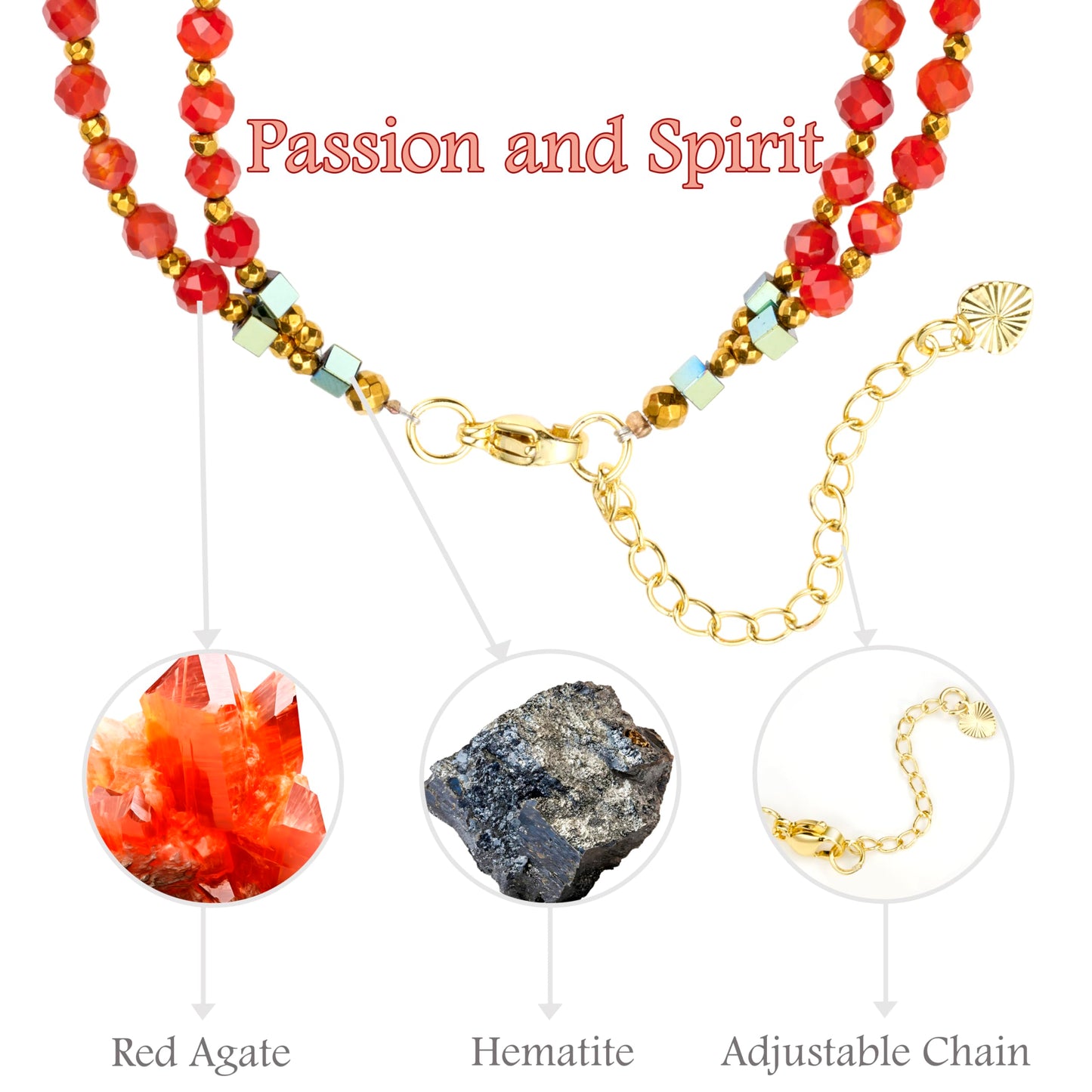 Farfume Red Agate - Spirit - Crystal Beaded Bracelets, Chakra 4mm Natural Stone Beads Bracelets, Gemstone Spiritual Jewelry Gifts for Mother's Day