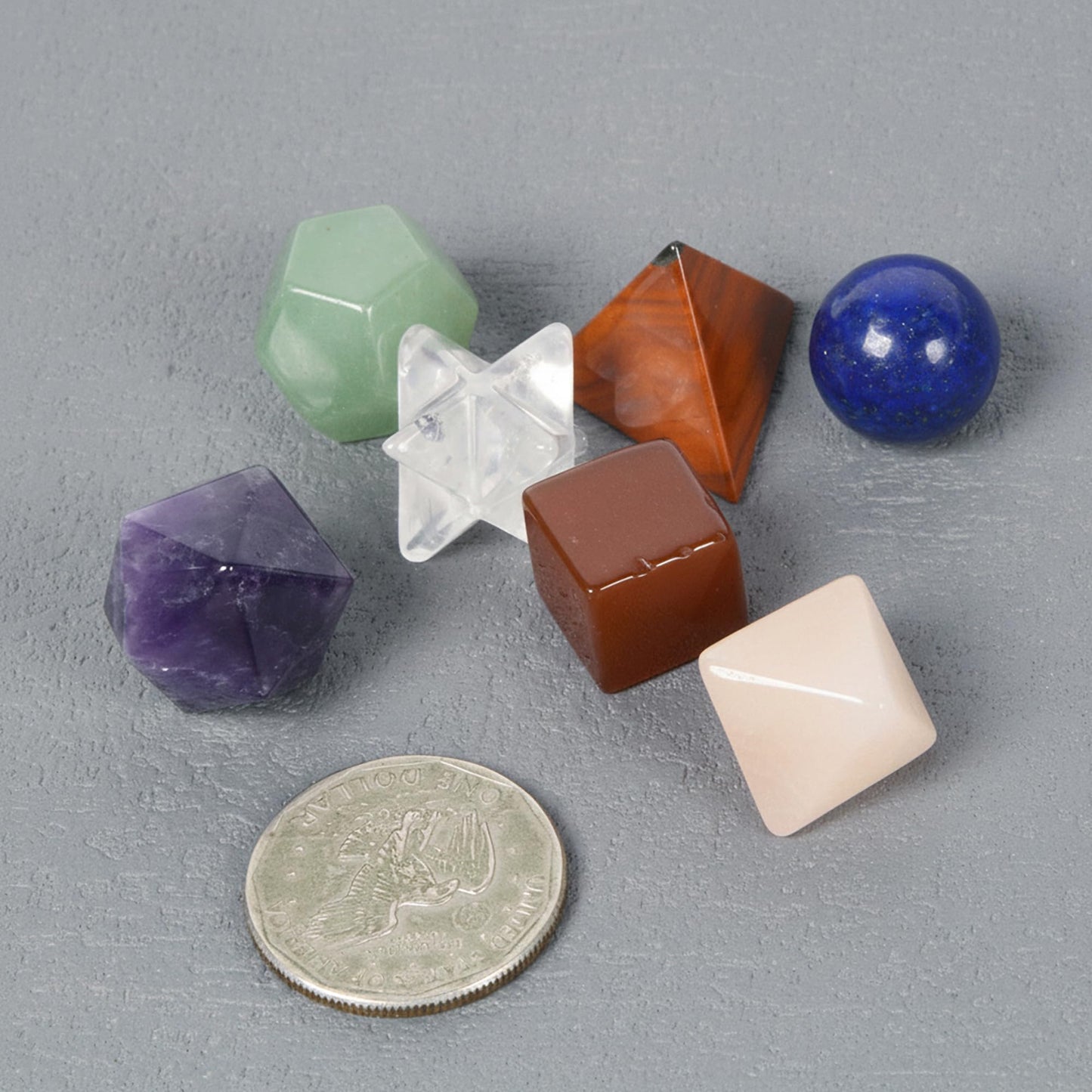Justinstones 7 Chakra Healing Crystals Kit Sacred Geometry Platonic Solids Tumbled Stones Set Lucky Decoration