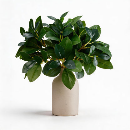 12 Inch Artificial Plant Indoor,Small Fake Plants Eucalyptus Stems With Vase,Faux Greenery In Pot For Farmhouse Home Decor,Bathroom Living Room Kitchen Office Coffee Table Centerpiece (cream white)