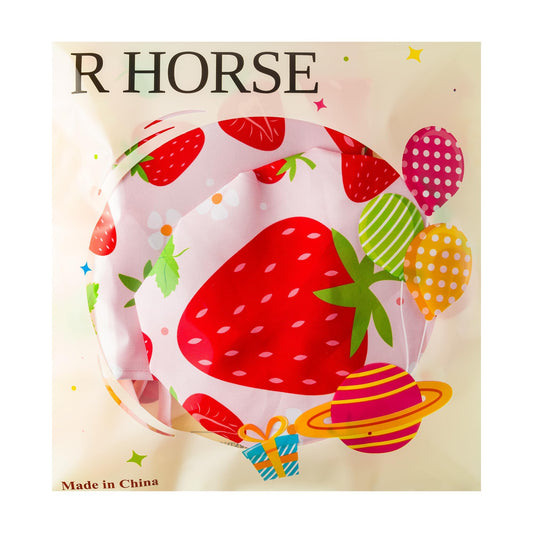 R HORSE Kid Apron and Chef Hat Set - 2Pcs Strawberry Adjustable Children Kitchen Toddler Apron for Girls Role Play Chef Toy Cooking Gift Birthday Gift for Kids Cooking Baking Painting and Training