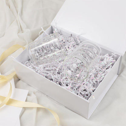 MUMUPACK White Large Gift Boxes With Lids Includes Ribbon And Diy Printable Sticker Paper, Bridesmaid & Wedding Proposal Box, Magnetic Gift Box Sphere
