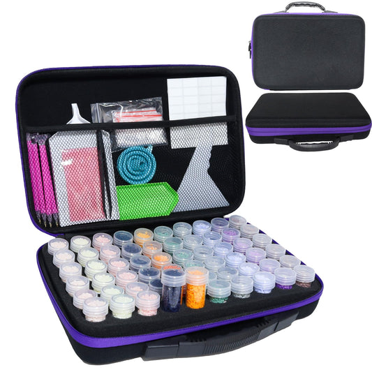 LEIYULY 60 Slots Storage Container for Diamond Art Kits with Diamond Art pens Tools and Portable Bead Storage Boxes, Diamond Art Storage Case and Diamond Art Storage Case