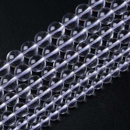 60PCS 6MM Clear White Crystal Quartz Stone Beads Natural Gemstone Bead Crystal Healing Energy Jewelry Making DIY 15 inches