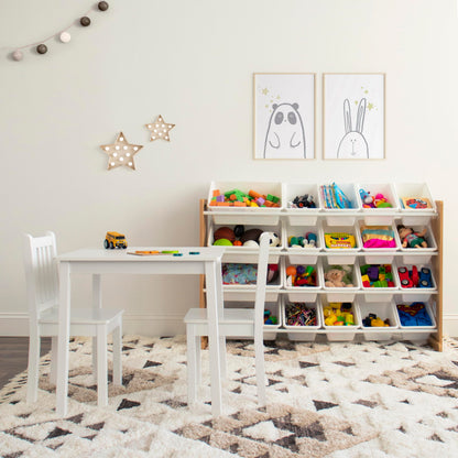 Humble Crew Kids Table and Chair Set, Toddler Activity Table with 2 Chairs for Play, Crafts, Snacks & Learning, Wooden Kids Furniture for Playroom & Bedroom, White