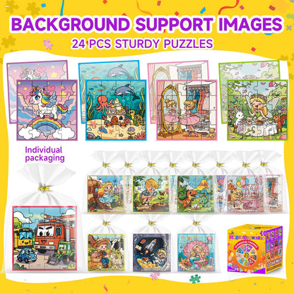 WAWIBEE 24 Pack Easter Party Favors for Kids, Magnetic Puzzle Books Bulk for Toddlers 3-5 & Kids 4-8, Goodie Bag Stuffers, Classroom Prizes, Birthday Return Valentine’s Day Gifts, Travel
