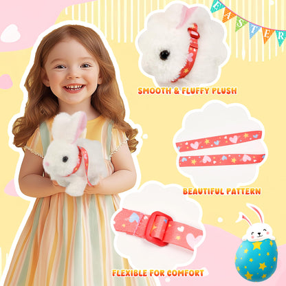 Voichic Easter Robot Bunny Pal- Bunby My Realistic Bunny Toy, Hopping Bunny with Sounds, Jumping, Twitching and Shaking Ears, Interactive Plush Bunny for Kids, Birthday Gift for Toddler (White)