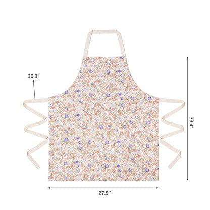 Aoomzoon Kitchen Aprons for Women with 2 Pockets,Double Sided Vintage Adjustable Apron for Gardening Cooking Arting Painting (Brown/Pink Flowers)