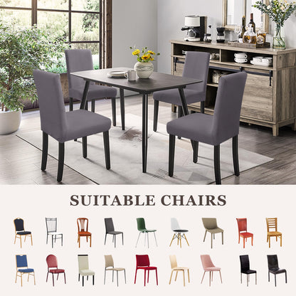 Sufdari Dining Chair Covers,Kitchen Cover,Parsons Slipcover,Spandex Protectors for Room Stretch Chairs Cover Set of 4 -Gray