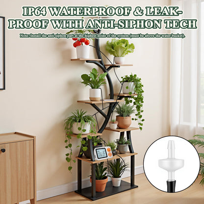 MJIAIDEA Automatic Watering System for Potted Plants, Indoor Auto Plant Waterer with Programmable Timer, Soil Moisture Sensor self Watering Device for 15 Plants, Ideal for Travel, Vacation, Away
