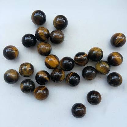 Sunshcat Natural Tiger's Eye 0.78 Inchs Crystals and Healing Stone Ball Set,Home Desktop Feng Shui Array Decoration(7 Pieces) ﻿