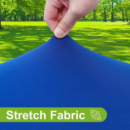 Smiry Round Spandex Tablecloth, Elastic Fitted Washable Tablecloths for 31"-35" Tables, Waterpoof Stretch Picnic Table Cover for Dining, Indoor and Outdoor, Blue