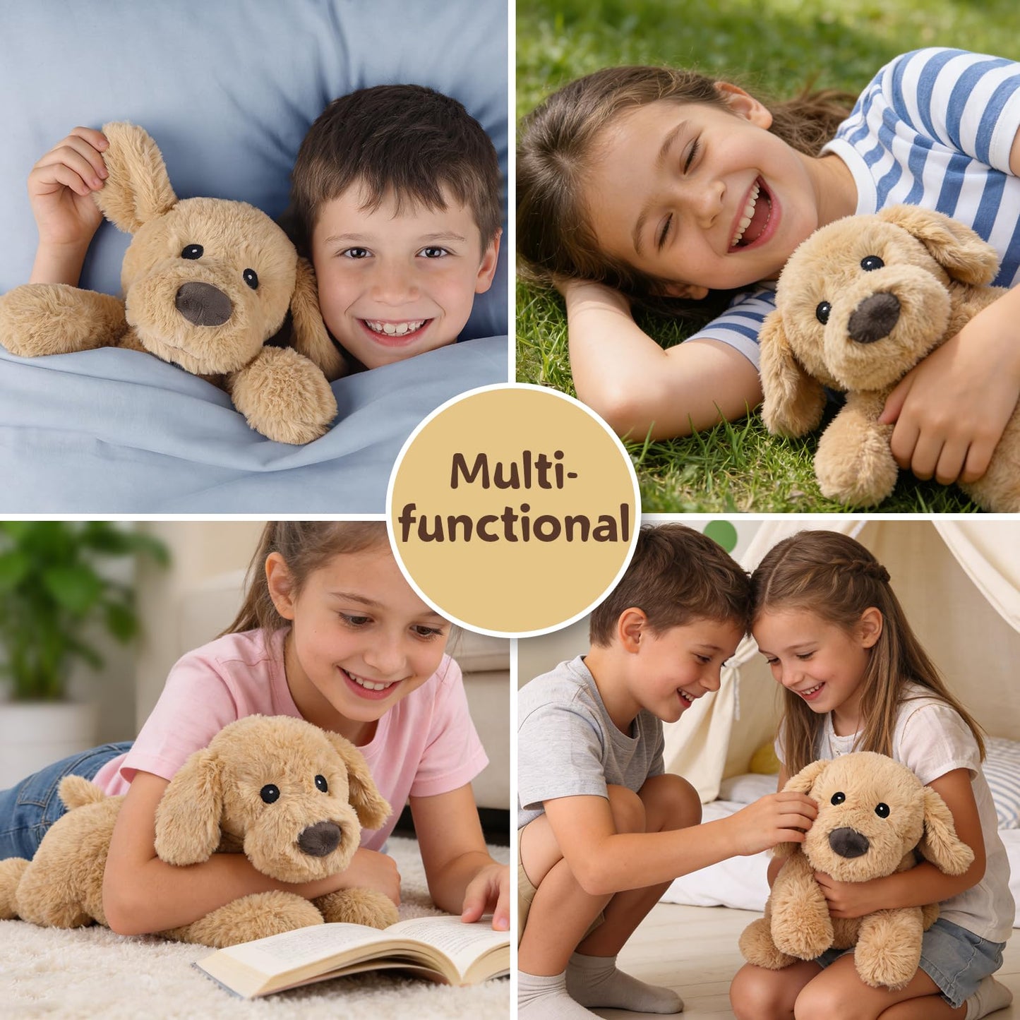 Dog Stuffed Animals, Microwavable Stuffed Animal Adorable Fluffy Puppy Plush for Warmth, Heatable Coolable Lavender Scent Puppy Plush Toy, Cute Soft Dog Plushies for Kids Adults Gift, Golden Retriever
