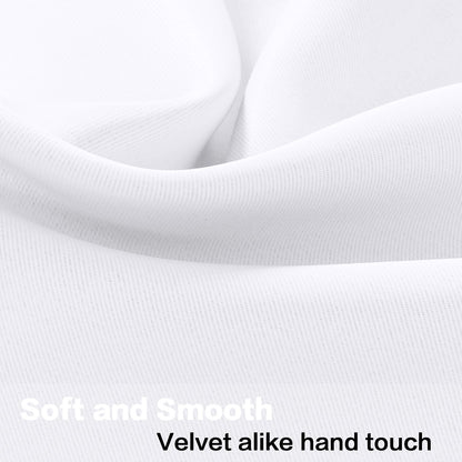 H.VERSAILTEX 2 Panels White Valance for Windows, Natural Blackout Curtains Valances for Small Windows/Living Room/Bedroom/Bathroom Rod Pocket 52" W x 18" L, Pure White，2 Packs