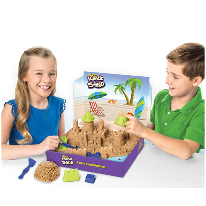 Kinetic Sand Beach Sand Kingdom Playset with 3Lbs of Beach Sand, includes Molds and Tools, Play Sand Sensory Toys for Kids Ages 3 and Up