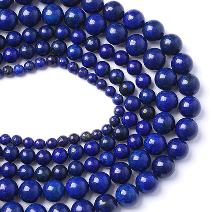 4MM 180pcs Natural Stone Lapis Lazuli Beads Round Loose Beads for Jewelry Making DIY Bracelet Necklace 2 Strands 32"