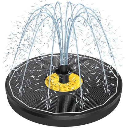 Yzert Solar Bird Bath Fountains,3.5W Glass Panel Solar Fountain Pump for Bird Bath No Battery,Solar Water Fountain Outdoor with 4 Fixed Pipes 7 Nozzles(Black)