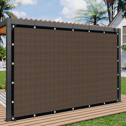 Sun Shade Cloth for Outdoor Patio,Pergola Shade Cover with Grommets Deck Shade Privacy Screen Balcony,90% UV Protection Shade Fabric Brown Sunshades for Garden Backyard Outdoor,Mocha-8x10FT