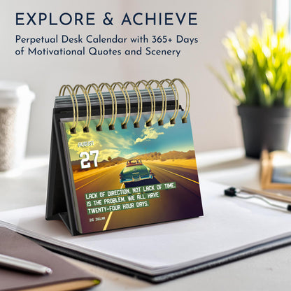 Motivational Calendar for Men – Daily Flip Calendar with 366 Inspirational Quotes – Inspirational Gifts for Him, Office Decor, Desk Accessories, Daily Affirmations, Perpetual Desk Calendar, Office Gifts