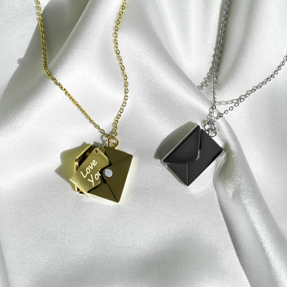 ziella Personalized Envelope Locket Necklace for Women,To My Love-Envelope Love Letter Necklace,Custom Photo Message Jewelry Gift For Girlfriend
