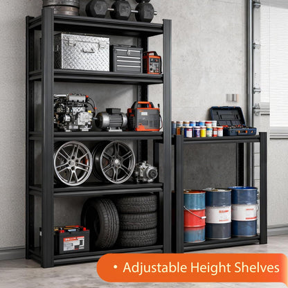 Gruocso Heavy Duty Storage Shelves Unit, Adjustable Metal Garage Shelving,3500LBS Garage Storage Industrial Shelves,Storage Racks,Steel Shelf Suitable for Shop,Warehouse,Basement