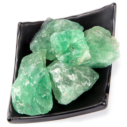 UU UNIHOM 1 lb Bulk Rough Raw Green Fluorite Crystal for Tumbling, Cabbing, Polishing, Decoration, Wrapping,Large 1" Natural Raw Stones