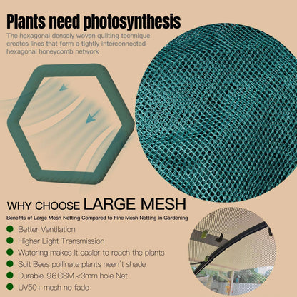 Poray Large 8.2x4FT Plant Netting Cover, Pop up Tunnel Crop Cage Gardening Net,Pest Guard Cover for Vegetables &Fruits,Durable Gardening Net for Plant and Animal