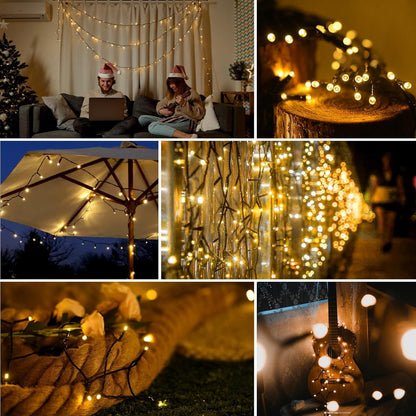 Solar Powered String Lights, 164ft 2 Pack Total 400 Led Solar Christmas Lights Outdoor Waterproof with 8 Modes - Solar Outdoor String Light for Outside Tree Lights for Tree Patio Christmas Warm White
