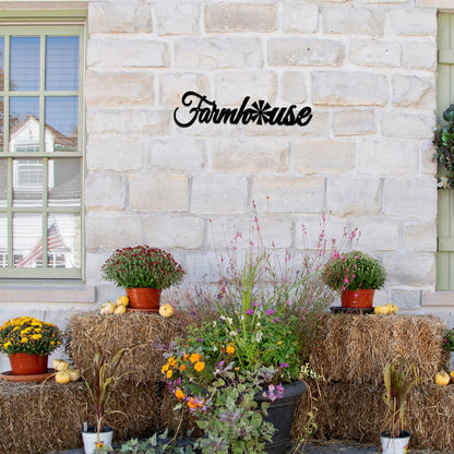 Metal Farmhouse Signs with Windmill, Rustic Farmhouse Letters Sign Wall Art for Living Room Kitchen Entryway Dining Room Bedroom 4.1x16 inches