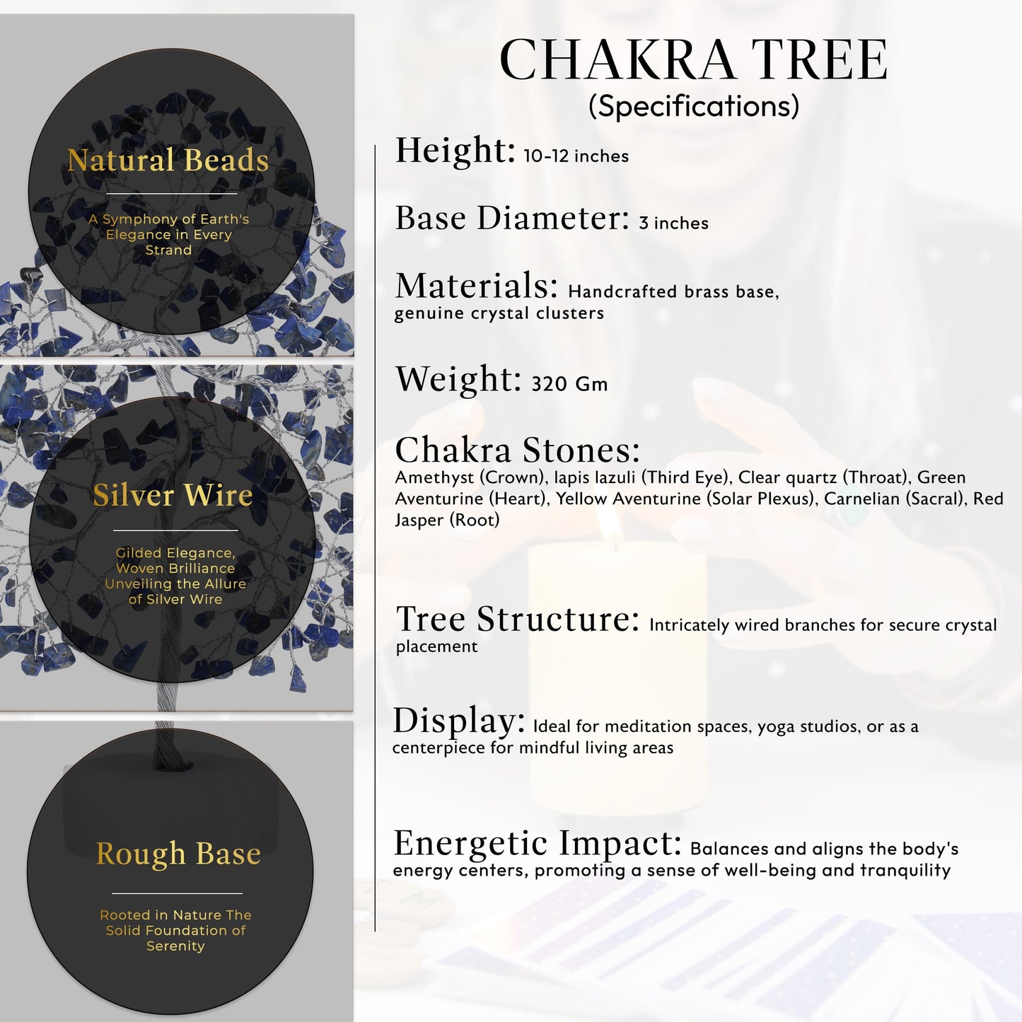 Lapis Lazuli Gemstone Tree, Crystal Tree for Positive Energy, Crystals and Healing Stones, Tree of Life, Chakra Tree - Luck, Thoughtful Gifts for Women, Tree of Life Decor, Clever Birthday Gifts