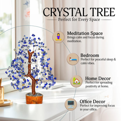 YATSKIA Lapis Lazuli Crystal - Crystal Tree - Feng Shui Decor - Tree of Life - Meditation Accessories - Desk Decorations, Spirtual Things, Good Luck Gifts