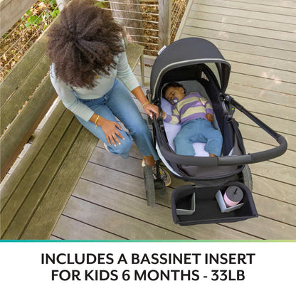 Evenflo Pivot Xplore Dreamz All-Terrain Stroller Wagon with Bassinet Insert (Voyager Green)