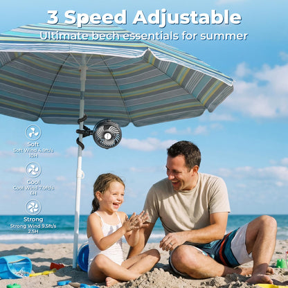 AMACOOL Battery Operated Stroller Fan, Baby Travel Essentials for Beach Disney, Newborn Boy & Girl Showers Gifts Registry Search, Rechargeable Clip On Fan for Car Seat Wagon Crib Bike Treadmill