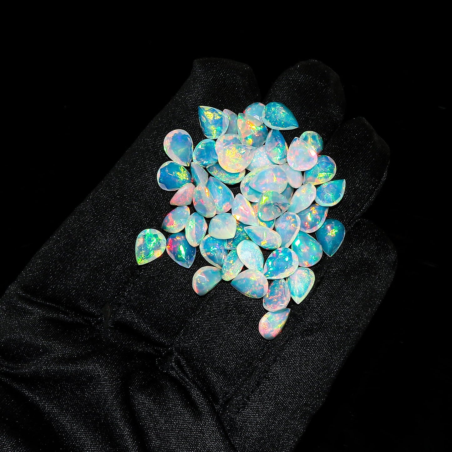 2 Pcs,9X7 MM, YASHEE Natural Ethiopian Opal,Briliant Cut, Pear, Shape, Jewelry Making Supply, Chakra Energy Healing Gemstone, Real Crystal, Birthstone, Wholesale deal