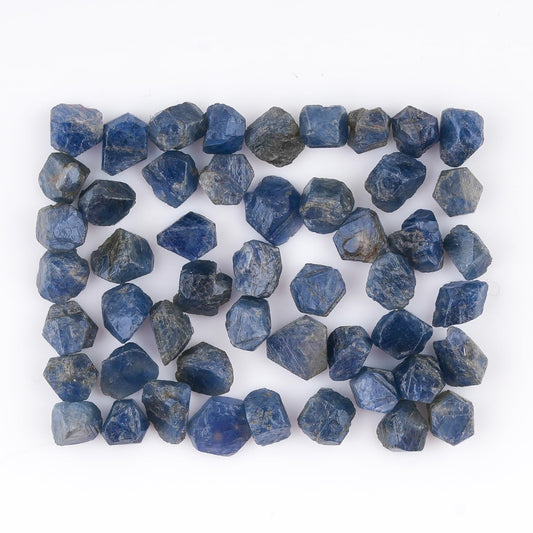 ColouredRocks Wholesale Bulk 50pcs Blue Sapphire Crystals, Raw Stones, Rough Gemstones, Jewelry Making Supply, Cabbing, Polishing, Cutting, DIY, Crafts (4-7mm)