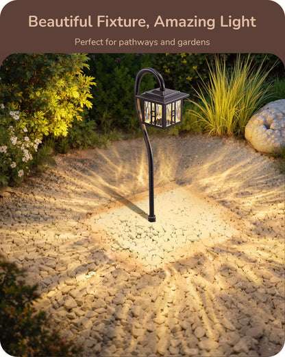 EDISHINE Low Voltage Landscape Lighting, 3W 185LM Oil-Rubbed Bronze Outdoor Landscape Path Lights, Low Voltage Pathway Lights for Garden Driveway, Die-Cast Aluminum, 50,000H, 6-Pack