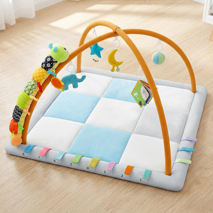 Kidmoze Baby Gym, with 5 Detachable Toys and Baby Sensory Toy Play Gym, Promote Motor Skills & Sensory Development Mat, Newborn Infant Baby Essentials Gift.