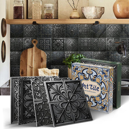 VICCI 12Pcs Tile Stickers 5.9"x5.9" Wall Decals Removable Kitchen Backsplash Peel and Stick Wall Tiles for Bathroom Includes Gift Box