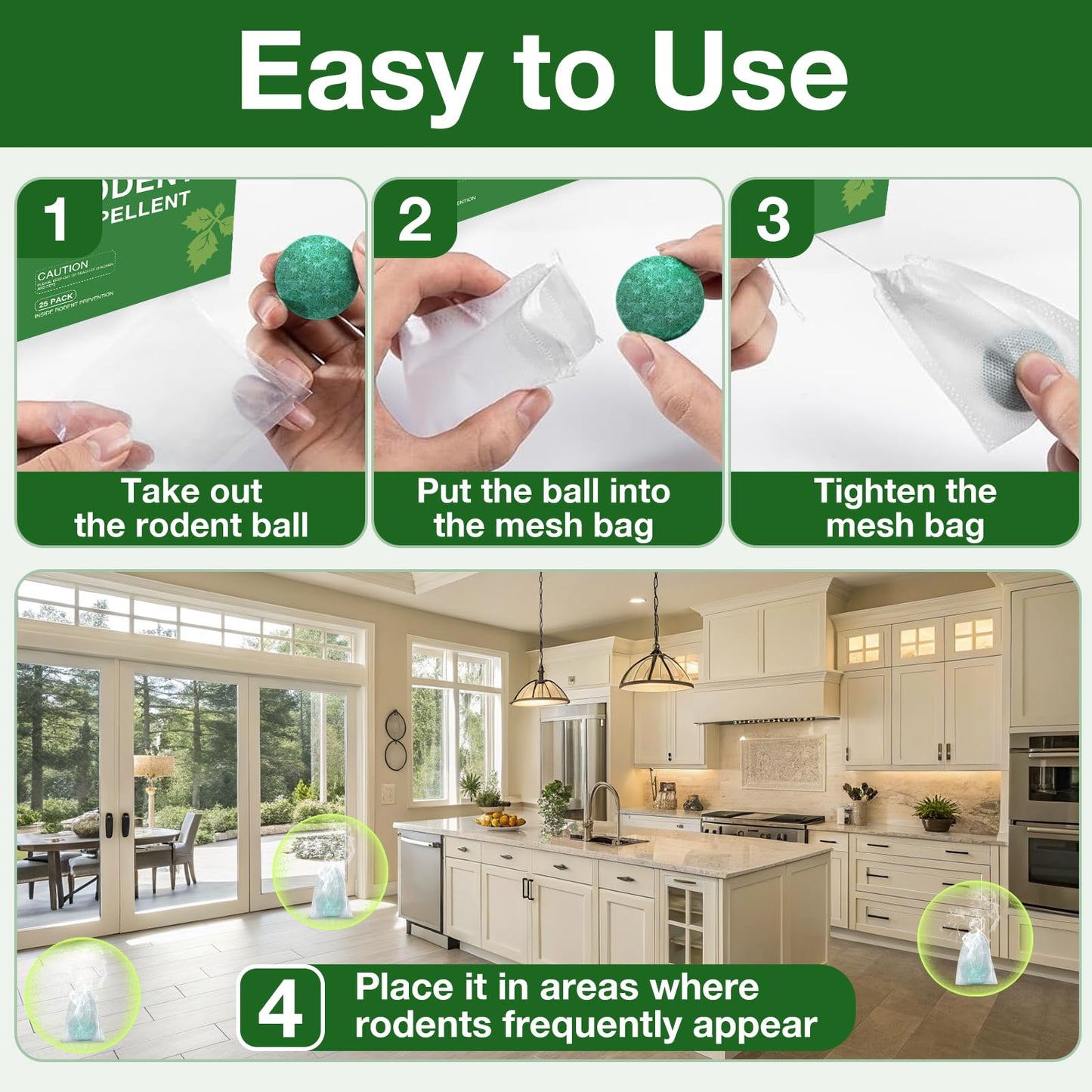 Mouse Rodent Repellent,25 Pack Peppermint Oil Mouse Traps for Rat Mice, Ant, Roach, Spider, Squirrel, Nature Mouse Deterrent for Indoor Outdoor Use, for Garden & Home, Family & Pet Safe 01