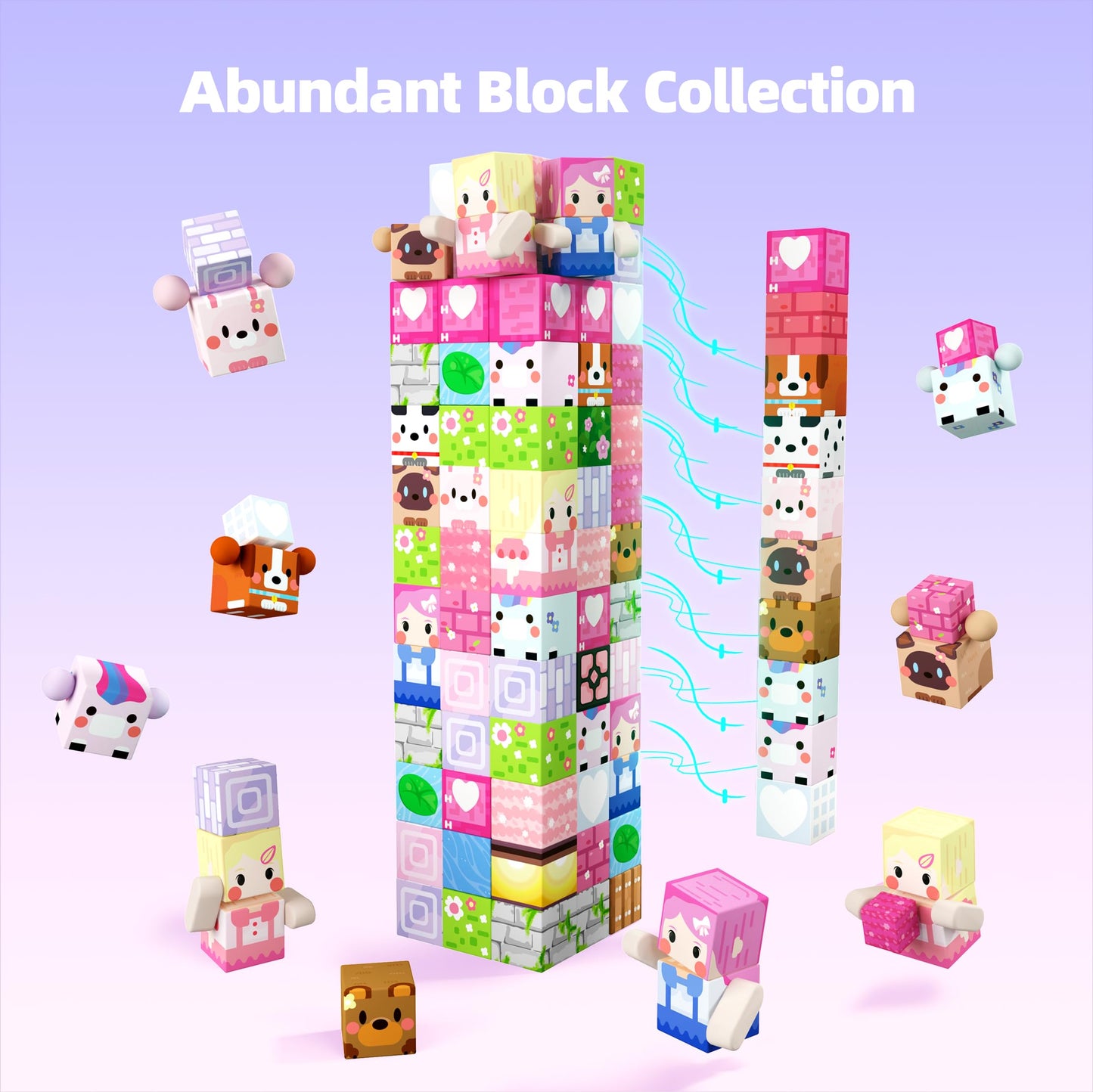 GobiDex 100PCS Magnetic Blocks Kid Building Toys for 3+ Years Old Girls, Upgraded STEM Sensory Gifts for Princess, Kids Magnets Game for Toddler