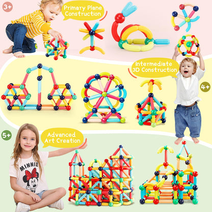 STEMTiles Magnetic Building Blocks Montessori Magnet Toys for Toddlers Kids, Preschool Learning STEM Sensory Toys for 3 Year Old Boys & Girls Gifts-Starter Set