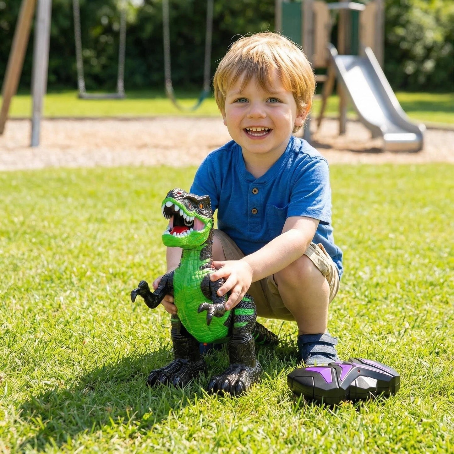 Remote Control Dinosaur Toy for Boys Kids 3-5 5-7 Years, RC Walking T-Rex Dino Robot Toy with Water Mist Spray, Lights and Sounds, Rechargeable Battery, 3 4 5 6 7 8 Years Old Boy Girl Birthday Gift