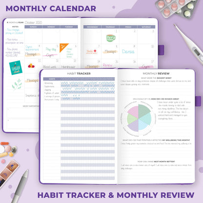 Clever Fox Compact A5 Medical Planner 12-Month – Medical Notebook, Health Diary, Wellness Journal & Logbook to Track Health – Self-Care Medical Journal – 12 Months, Undated (Purple)
