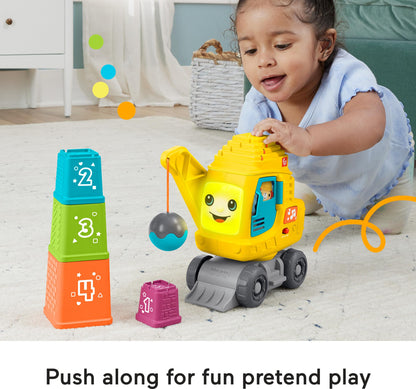 Fisher-Price Baby & Toddler Learning Toy Count & Stack Crane with Blocks, Lights, Music & Sounds for Infants Ages 9+ Months