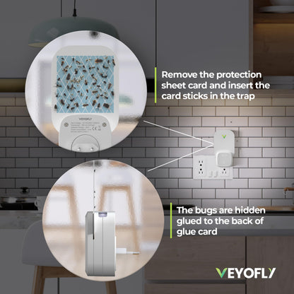 VEYOFLY Fruit Fly Traps for Indoors Official Refill, Gnat Trap Indoor Plug in, Bug Traps, Flying Insect Trap, Gnat Traps for House Indoor, Fly Trap Indoor for Home, Mosquito Catcher, Pack 15 Refills