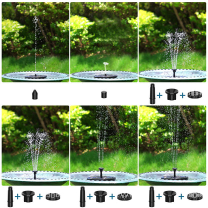 AISITIN 3.5W Solar Bird Bath Fountain Pump, Solar Fountain Pump for Bird Bath with 6 Nozzles, Solar Powered Water Fountain Pump for Garden, Ponds, Pool, Fish Tank, Aquarium and Outdoor, Black