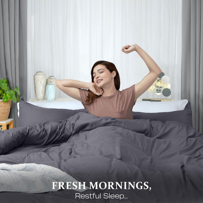Utopia Bedding Duvet Cover Queen Size - 3 Piece with Zipper Closure - 1 Comforter Cover 90X90 Inches & 2 Pillow Shams 20X26 Inches (Grey) Comforter Not Included