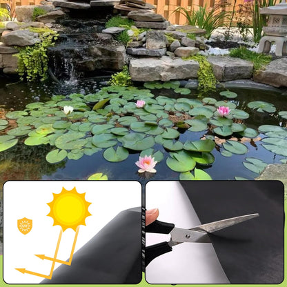 Adroiteet 16 x 16 FT Pond Liner, 20 Mil Fish Pond HDPE Liner, Pond Liners for Outdoor Ponds, Koi Ponds, Garden Fountain, Waterfall