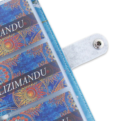 lizimandu Business Card Holder Book, Business Card Book Case PU Leather Organization Binder Name ID Card Holder for Men & Women, Up to 96 Cards Capacity(1-Peach Blossom)