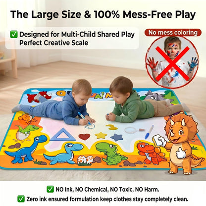 Water Doodle Mat for Toddlers 1-3: Mess-Free Coloring Toy,Dries in 5-10 Mins for Endless Play,Dinosaur Reusable Aqua Painting Board Toddler Toys,Birthday Gifts for 1-3 Year Old Boy